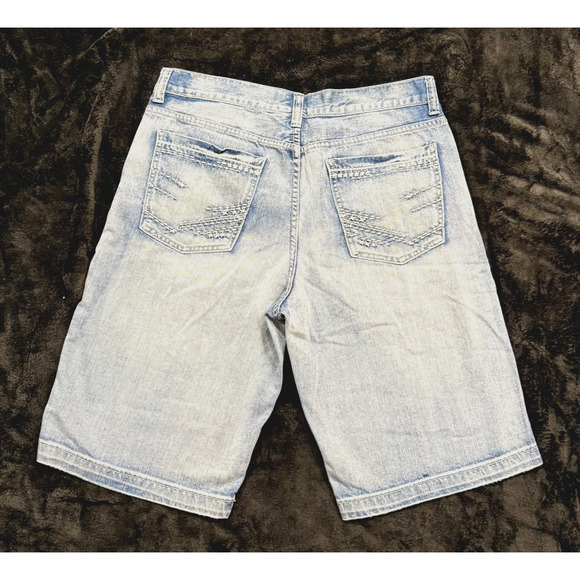 Helix Denim Shorts Mens Stone Washed Size 36x12 Jorts JNCO Baggy Wide Leg - Picture 1 of 7